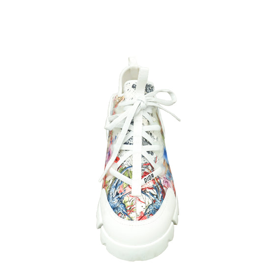 Christian Dior White Multicolor D-Connect Zodiac Printed Sneaker 39.5