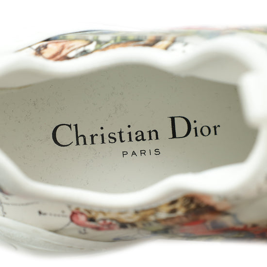 Christian Dior White Multicolor D-Connect Zodiac Printed Sneaker 39.5