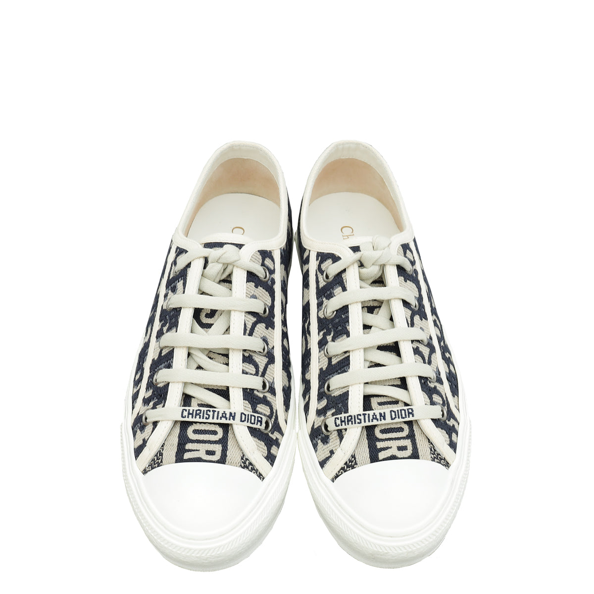 Christian Dior Navy Blue Oblique Walk N' Dior Low Top Sneaker 39.5