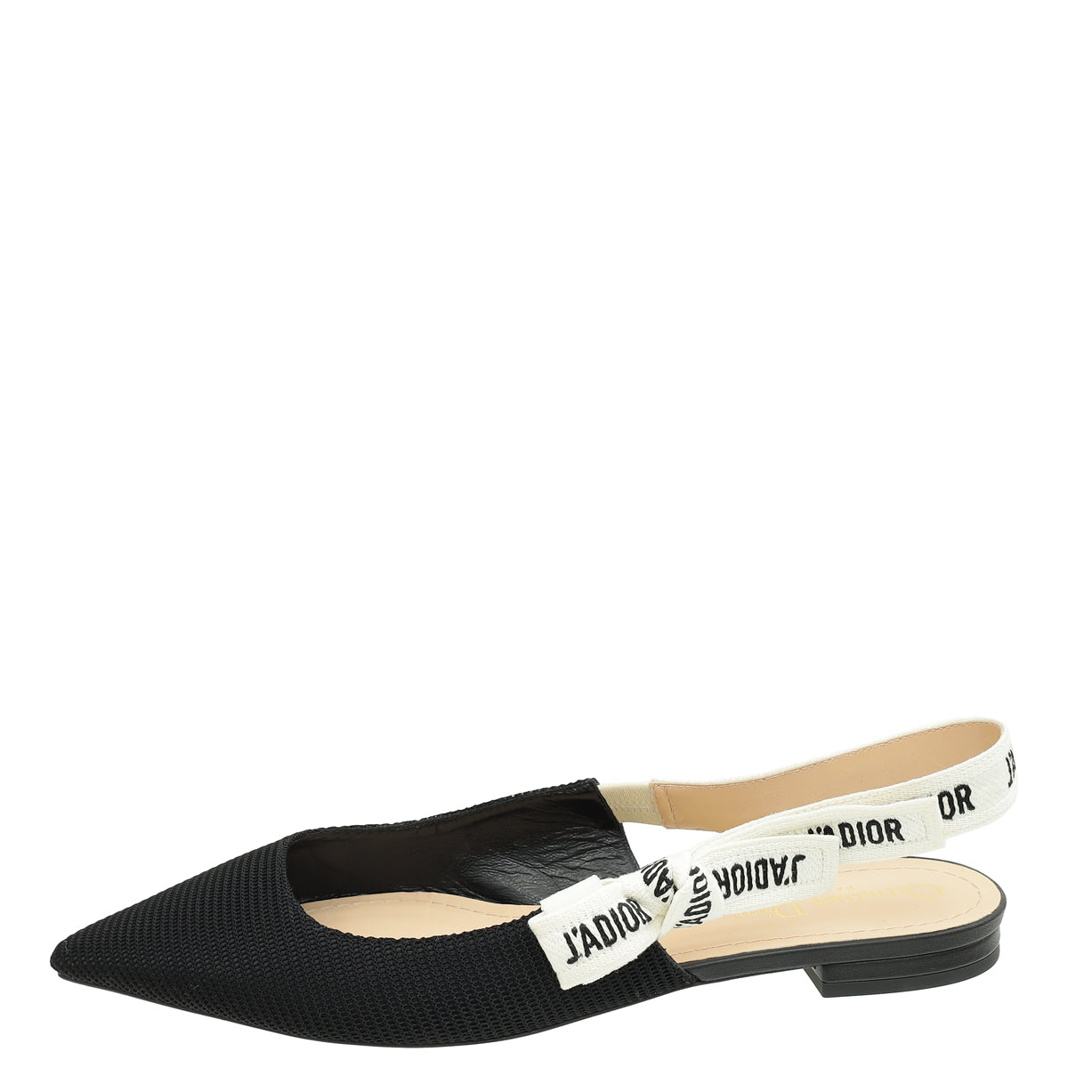 Christian Dior Black J'Adior Technical Slingback Flat 39.5