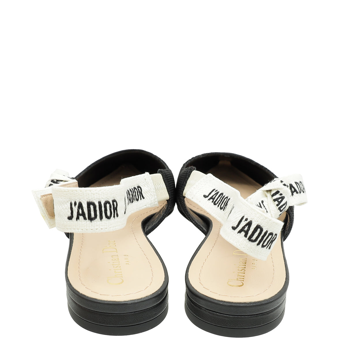 Christian Dior Black J'Adior Technical Slingback Flat 39.5