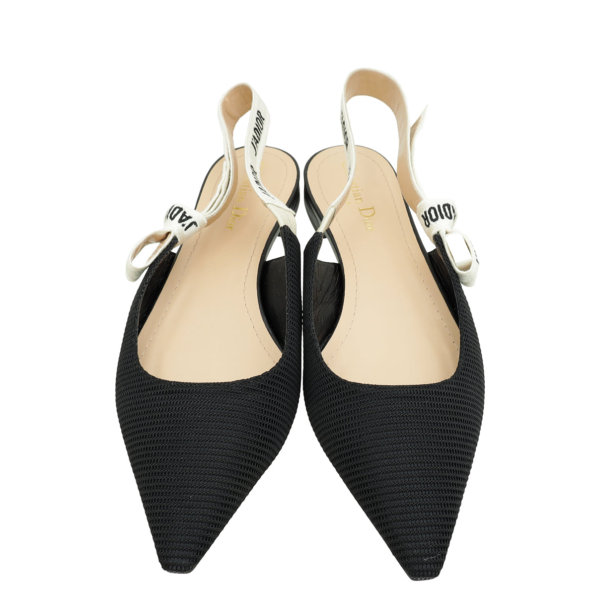 Christian Dior Black J'Adior Technical Slingback Flat 39.5