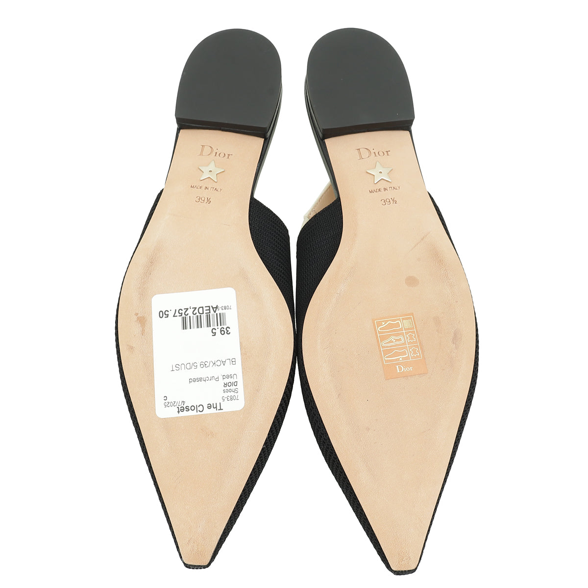Christian Dior Black J'Adior Technical Slingback Flat 39.5