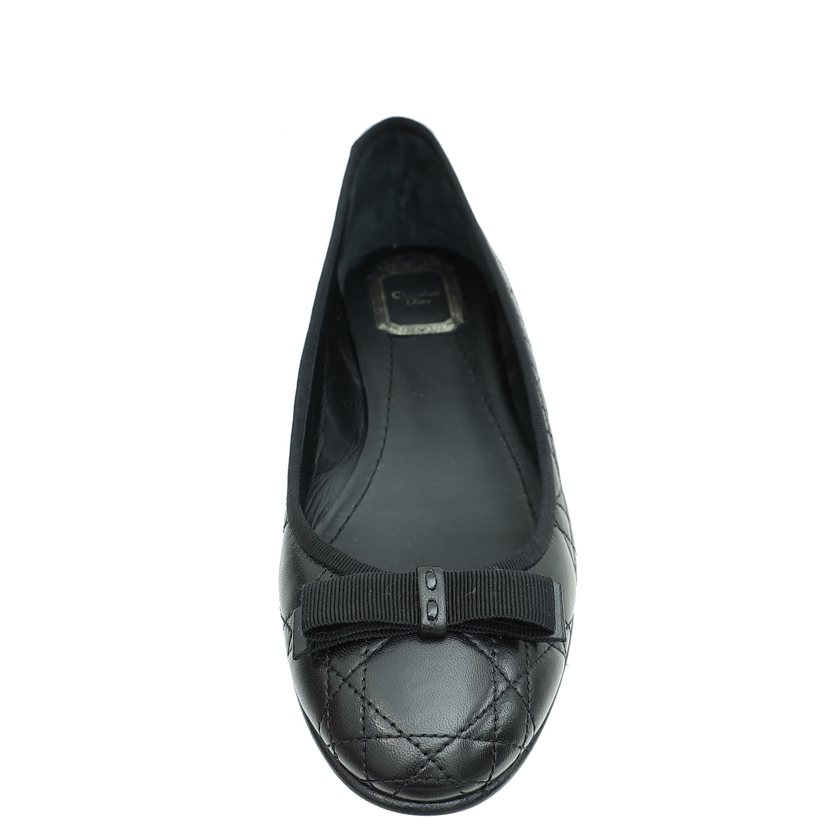 Christian Dior Black Bow Cannage "My Dior" Ballerina Flats 39