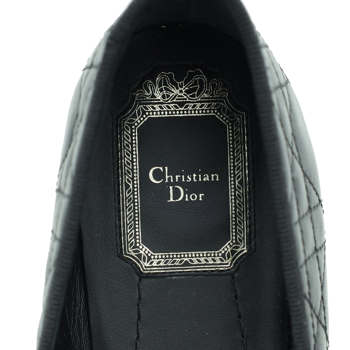 Christian Dior Black Bow Cannage "My Dior" Ballerina Flats 39