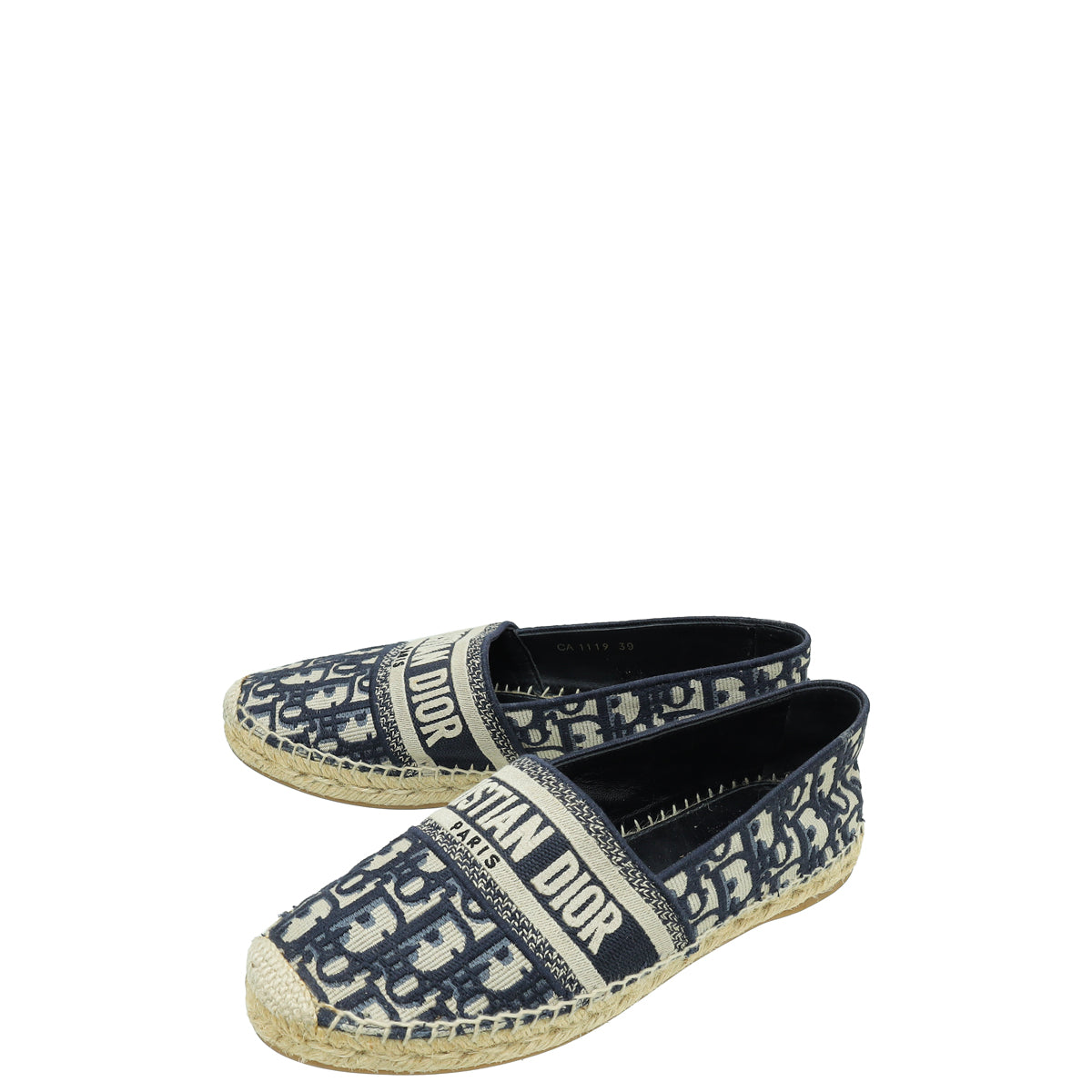 Christian Dior Blue Oblique Granville Espadrille Flats 39-Christian Dior-THE CLOSET