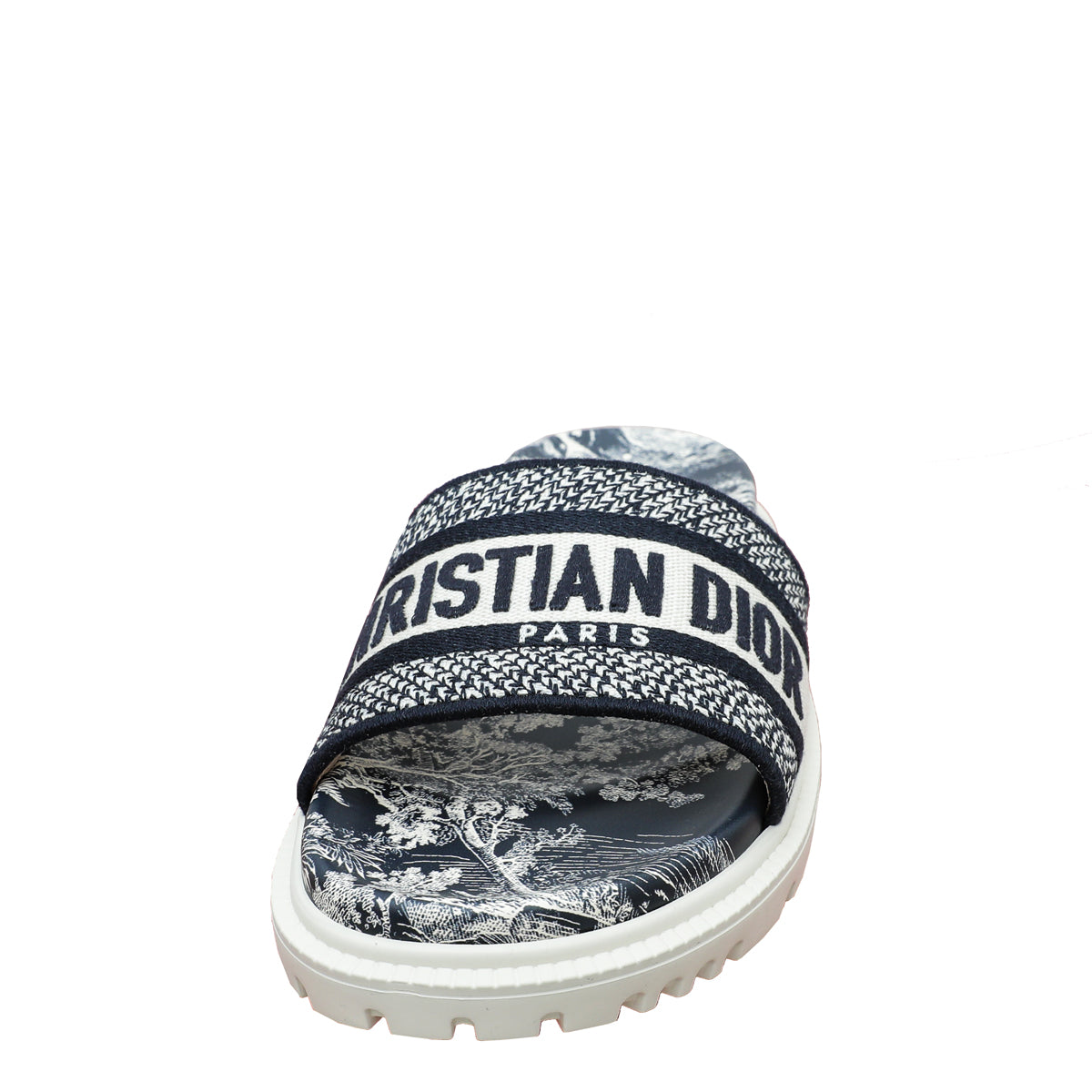 Christian Dior Bicolor Toile de Jouy Embroidered Dway Slide Sandal 39-Christian Dior-THE CLOSET