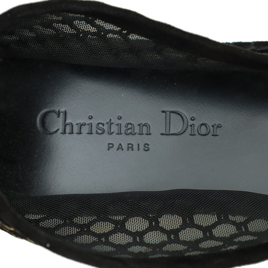 Christian Dior Bicolor Mesh J'adior Ankle Tie Ballerina Flats 39
