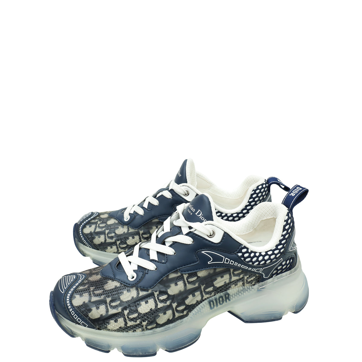Christian Dior Navy Blue Technical Fabric Mesh Oblique Dior Vibe Sneakers 39-Christian Dior-THE CLOSET