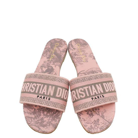 Christian Dior Bicolor Toile De Jouy Soleil Motif Dway Sandals 39