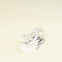 Christian Dior White Walk'n Dior Tiger Print High Top Sneakers 39