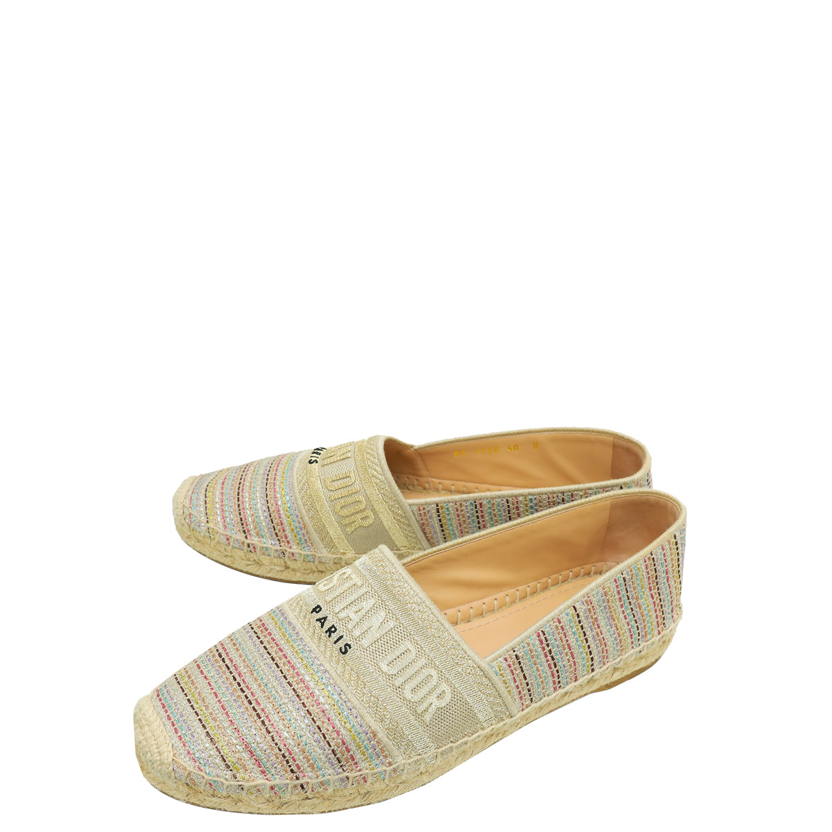 Christian Dior Metallic Beige Romance Lurex Technical Granville Espadrille 40-Christian Dior-THE CLOSET