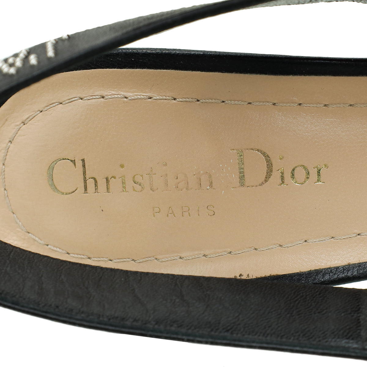 Christian Dior Black J'adior Leather Studded Slingback Pump 40.5