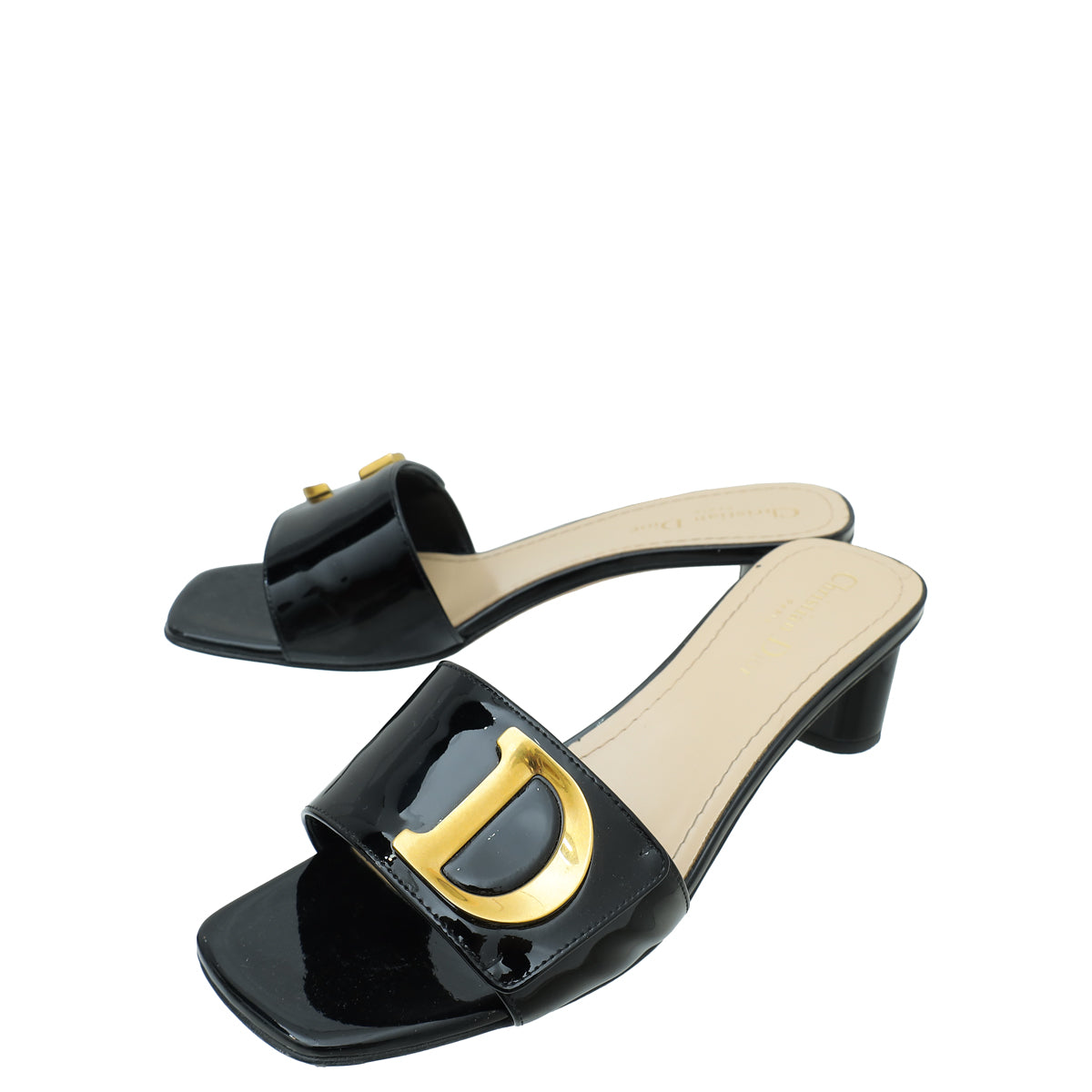 Christian Dior Black Or C'est Dior Heeled Slide 40-Christian Dior-THE CLOSET