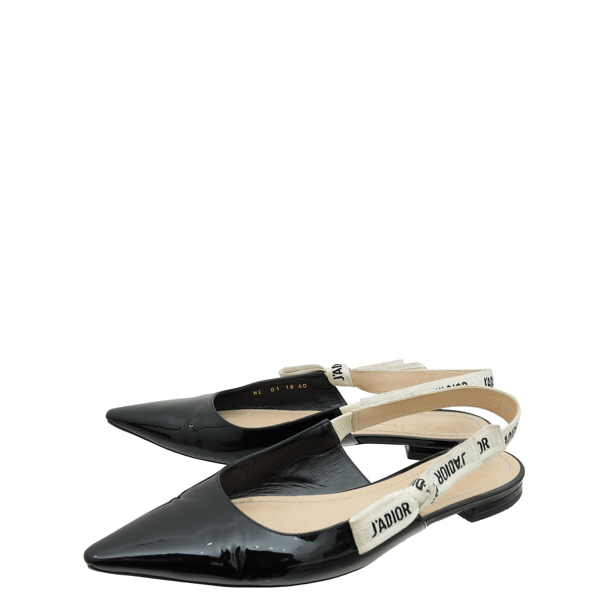 Christian Dior Black J'Adior Slingback Flat 40