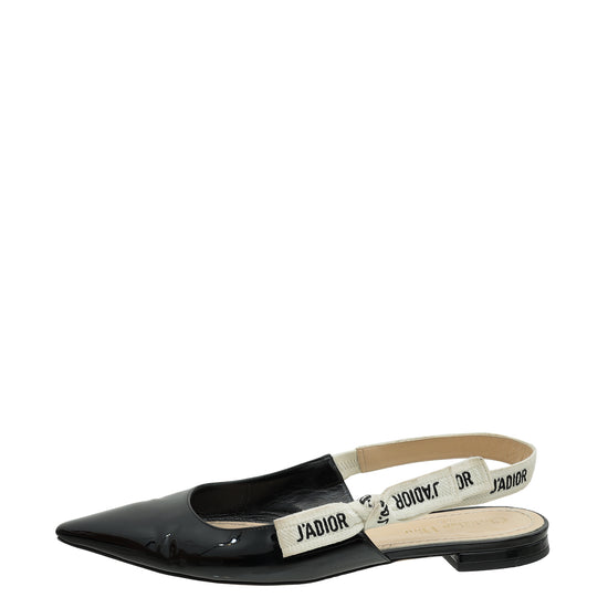 Christian Dior Black J'Adior Slingback Flat 40