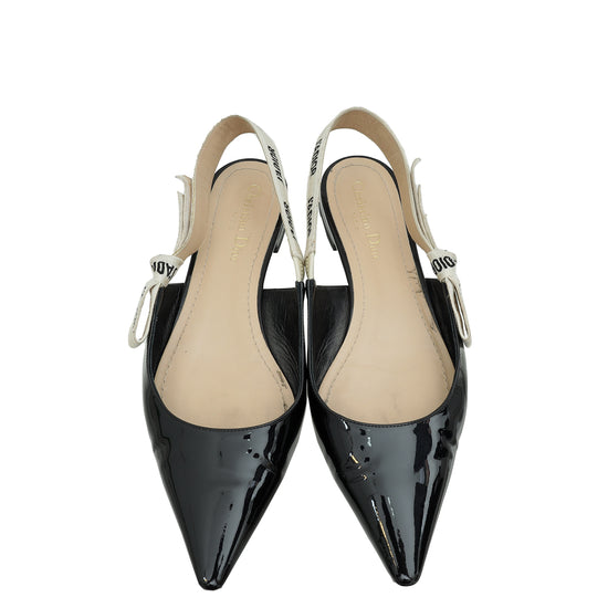 Christian Dior Black J'Adior Slingback Flat 40