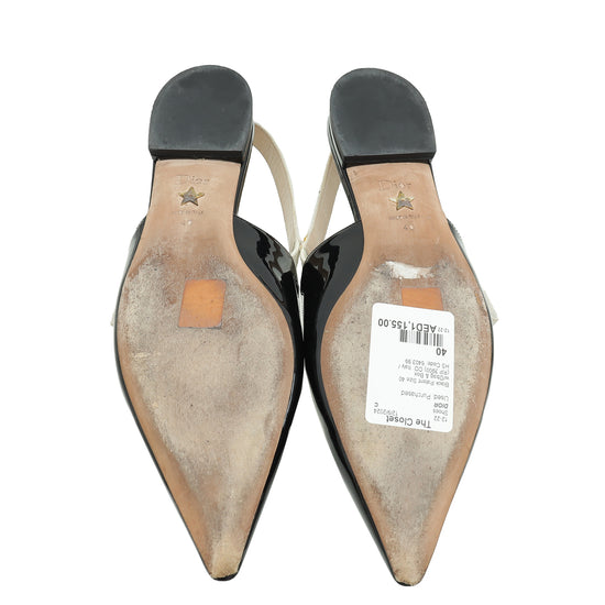 Christian Dior Black J'Adior Slingback Flat 40