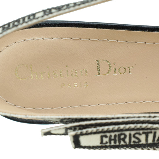 Christian Dior Black & Moi Slingback Flats 40