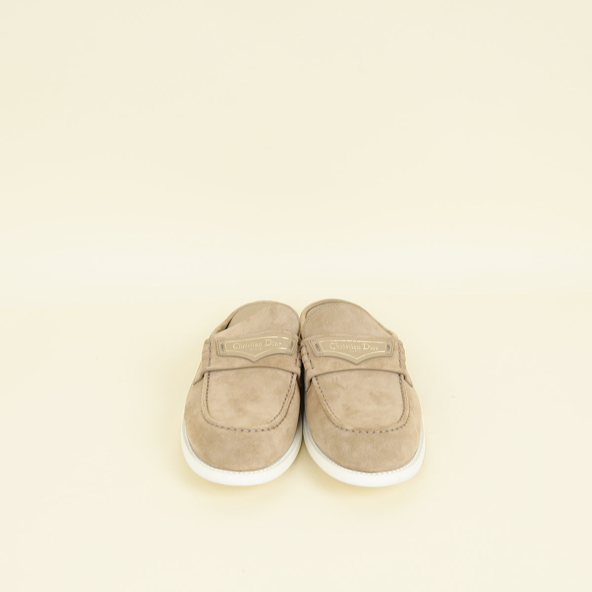 Christian Dior Beige Boy Suede Mules 40