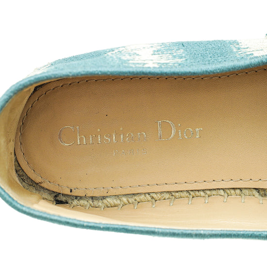 Christian Dior Light Blue D-Stripes Granville Espadrille 40