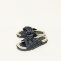 Christian Dior Black D Twist Espadrille Slide Sandals 40