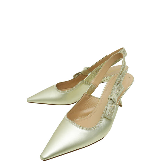 Christian Dior Metallic Light Gold J'Adior Slingback Pump 41