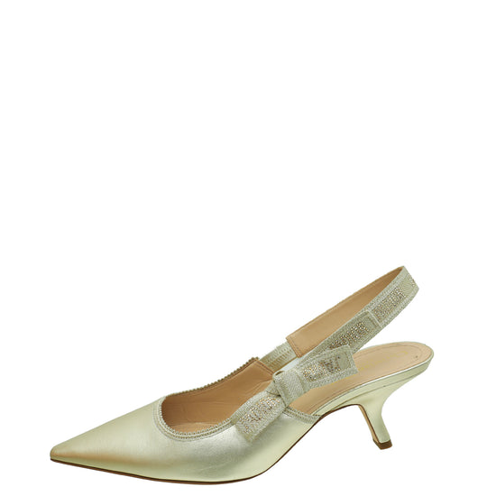 Christian Dior Metallic Light Gold J'Adior Slingback Pump 41