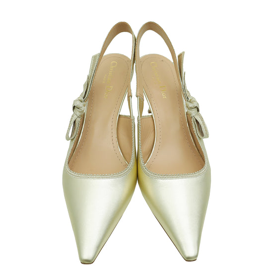 Christian Dior Metallic Light Gold J'Adior Slingback Pump 41