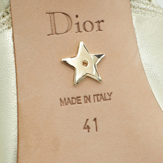 Christian Dior Metallic Light Gold J'Adior Slingback Pump 41