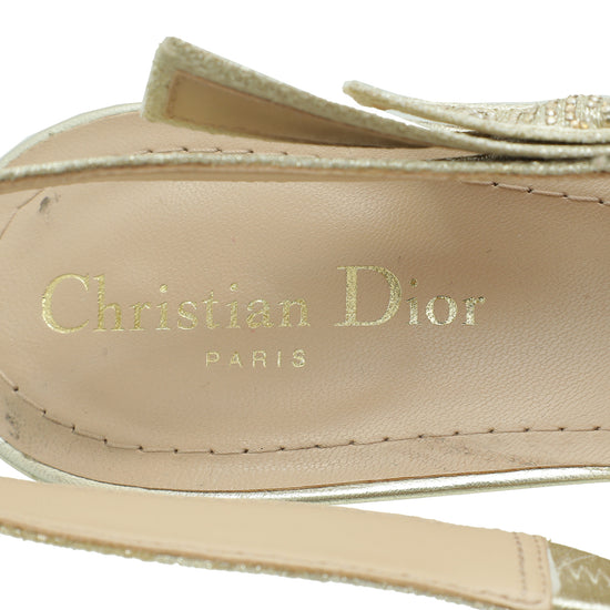 Christian Dior Metallic Light Gold J'Adior Slingback Pump 41