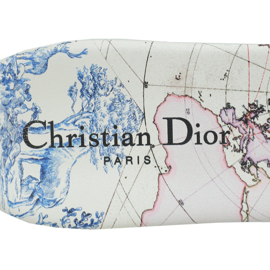 Christian Dior Navy Blue Around The World Embroidered Dway Slides 41