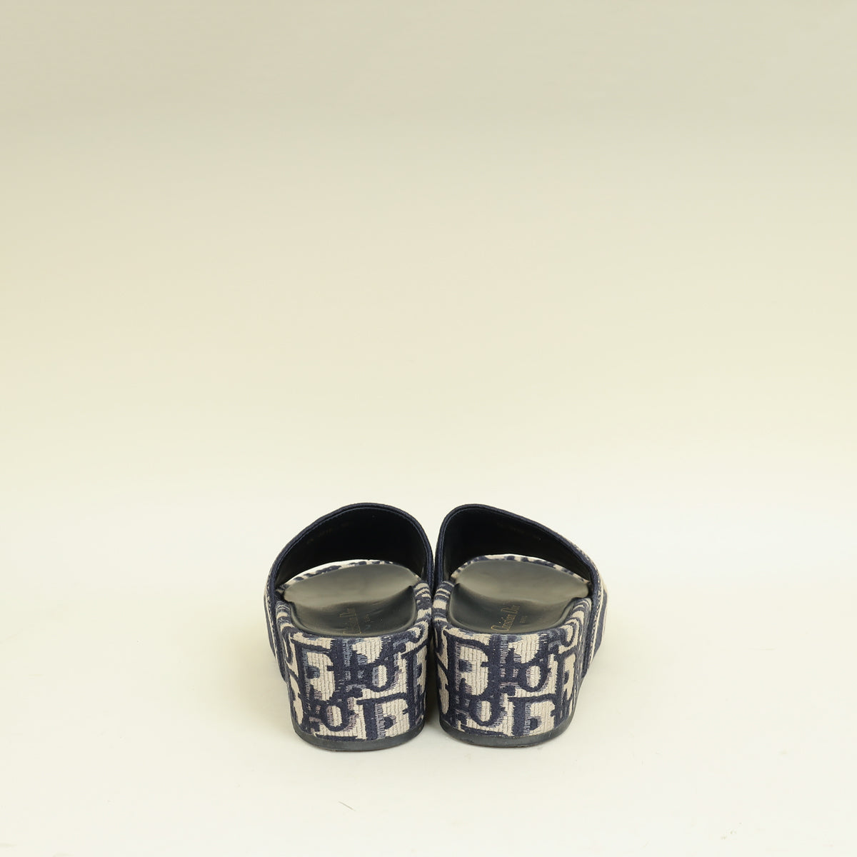 Christian Dior Navy Oblique Dway Platform Sandals 35