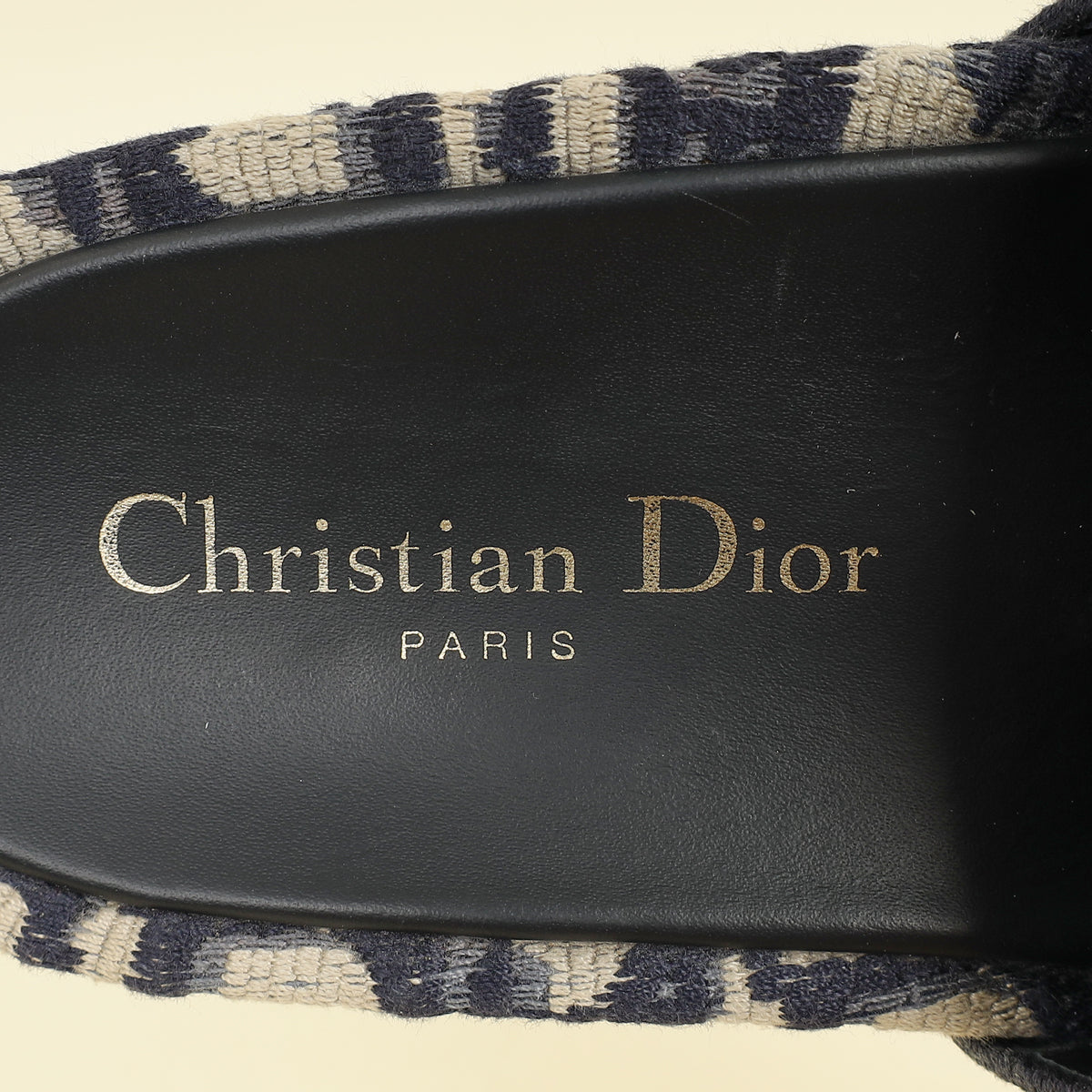 Christian Dior Navy Oblique Dway Platform Sandals 35