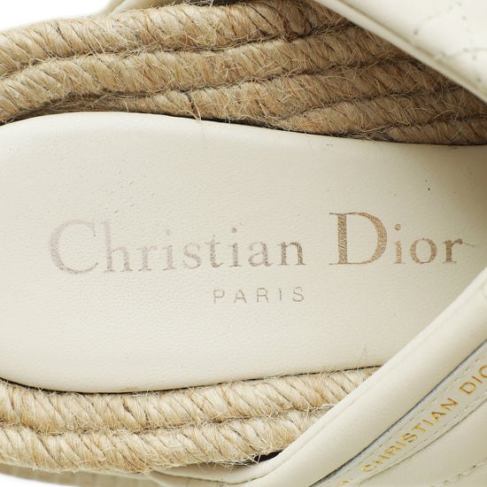 Christian Dior Cream Cannage D Twist Slide Sandal 35