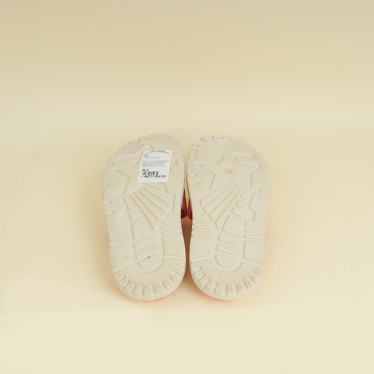 Christian Dior Bicolor Dway Toile De Jouy Embroidered Flat Slide Sandals 36.5