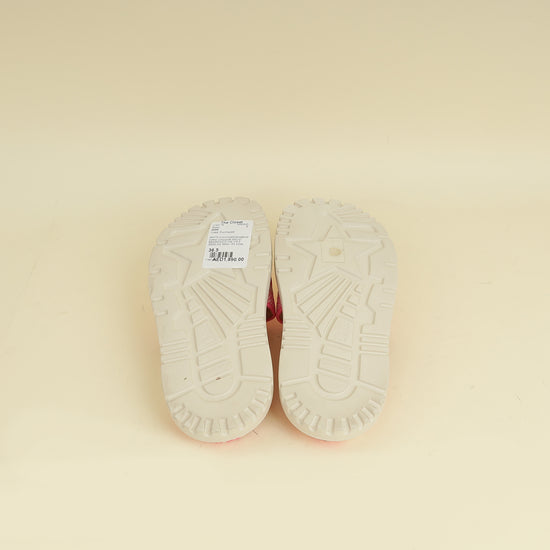 Christian Dior Bicolor Dway Toile De Jouy Embroidered Flat Slide Sandals 36.5