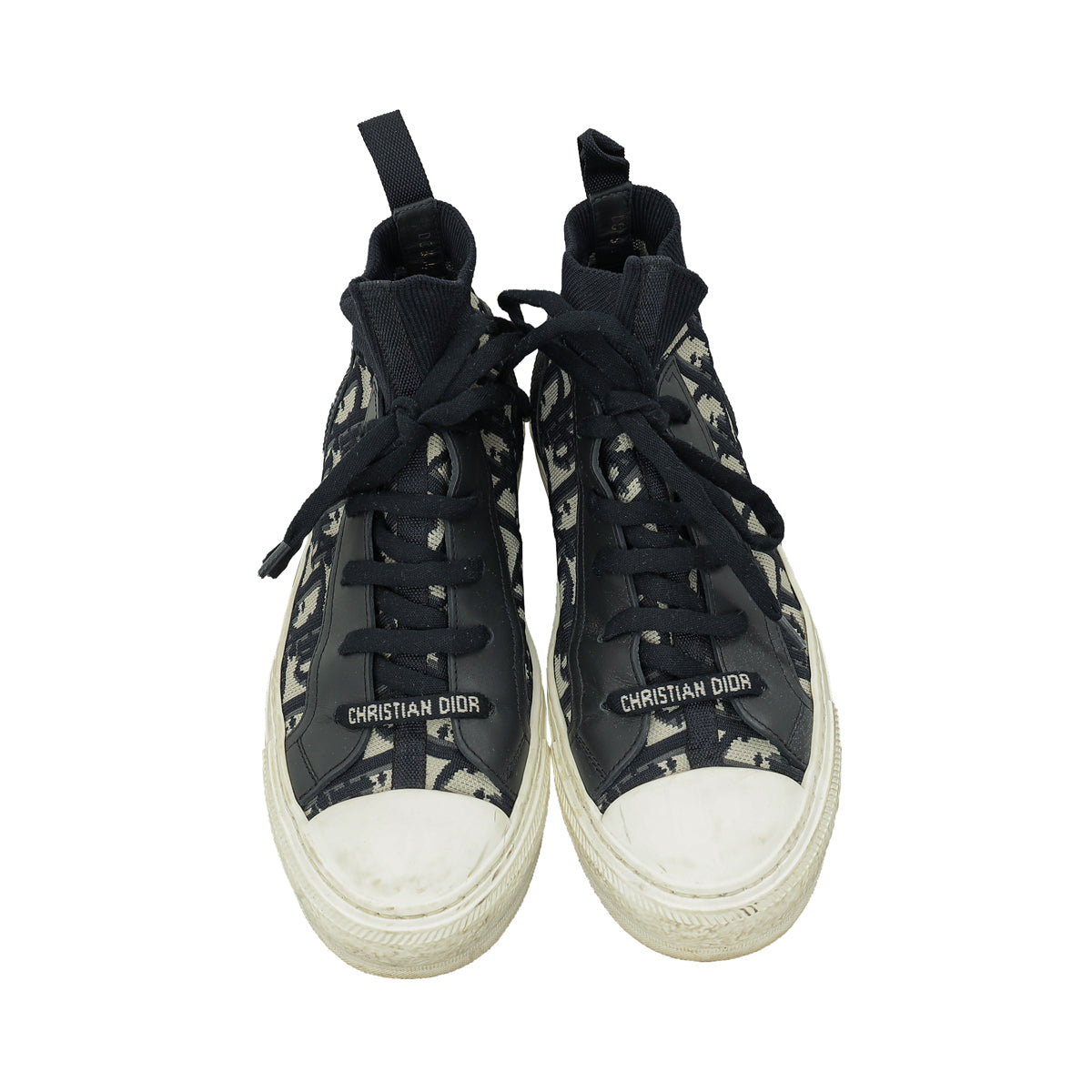 navy blue dior oblique canvas with gray rubber sole