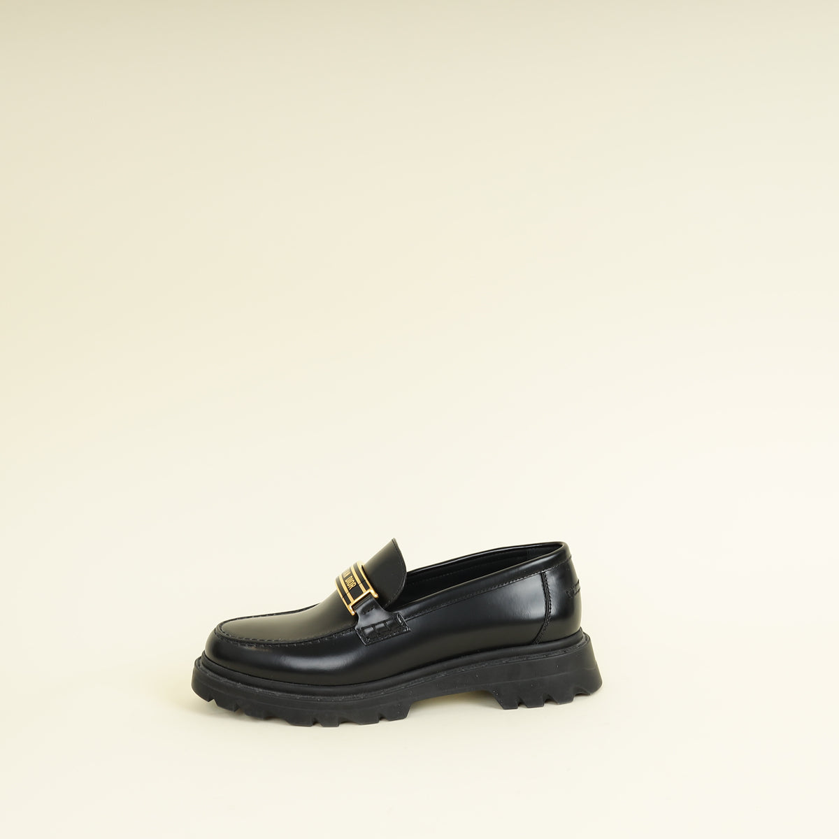 Christian Dior Black Brushed Code Loafers 36.5