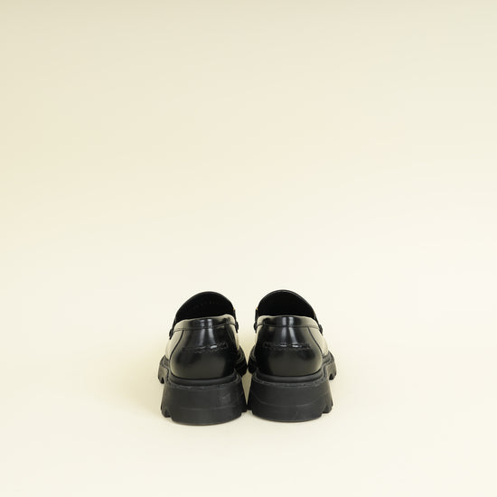 Christian Dior Black Brushed Code Loafers 36.5