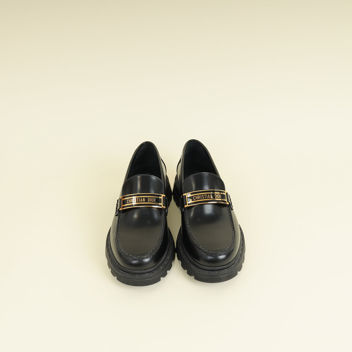 Christian Dior Black Brushed Code Loafers 36.5