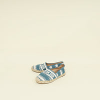 Christian Dior Bicolor D-Stripes Embroidered Granville Espadrille 36