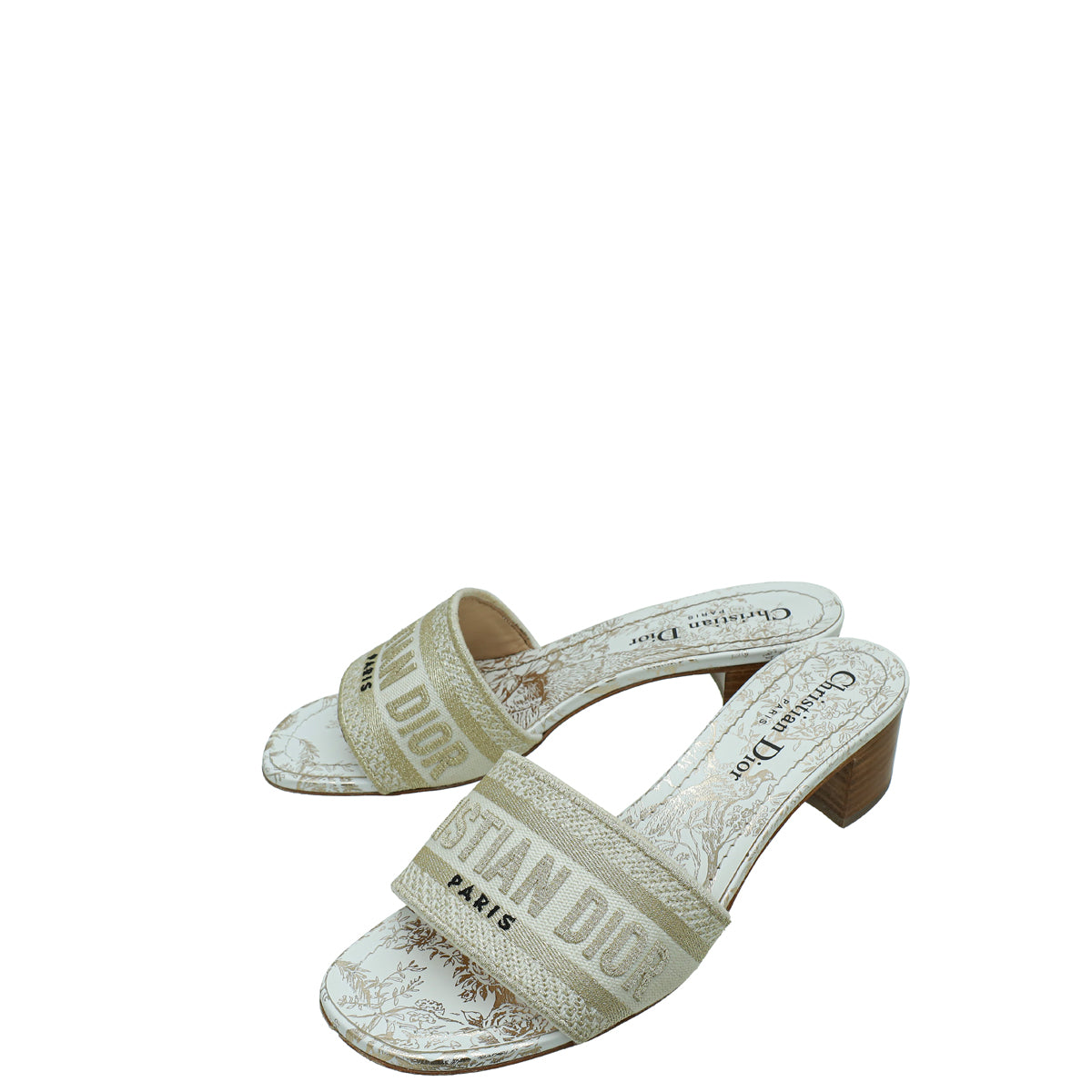 Christian Dior Bicolor Dway Lurex Jardin d'Hiver Embroidered Mules 36-Christian Dior-THE CLOSET