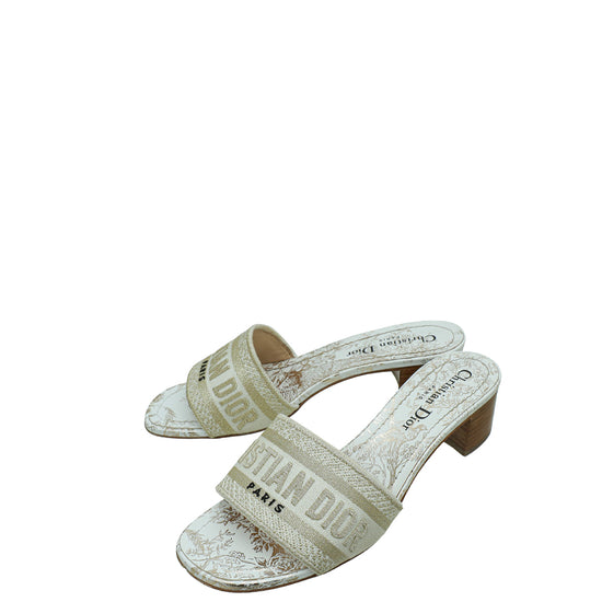 Christian Dior Bicolor Dway Lurex Jardin d Hiver Embroidered Mules