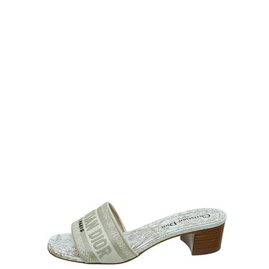 Christian Dior Bicolor Dway Lurex Jardin d'Hiver Embroidered Mules 36