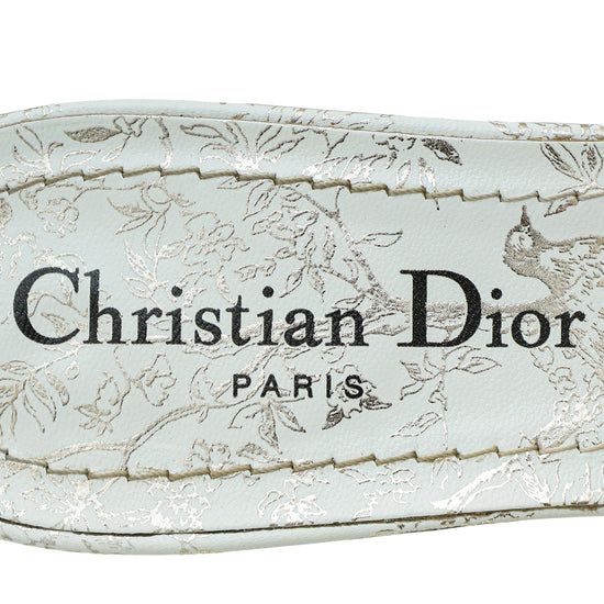 Christian Dior Bicolor Dway Lurex Jardin d'Hiver Embroidered Mules 36