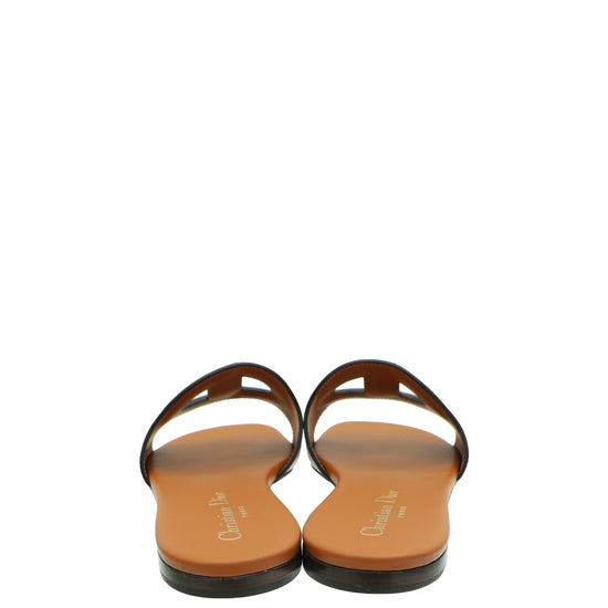 Christian Dior Dark Tan D-Club Slide Sandal 36