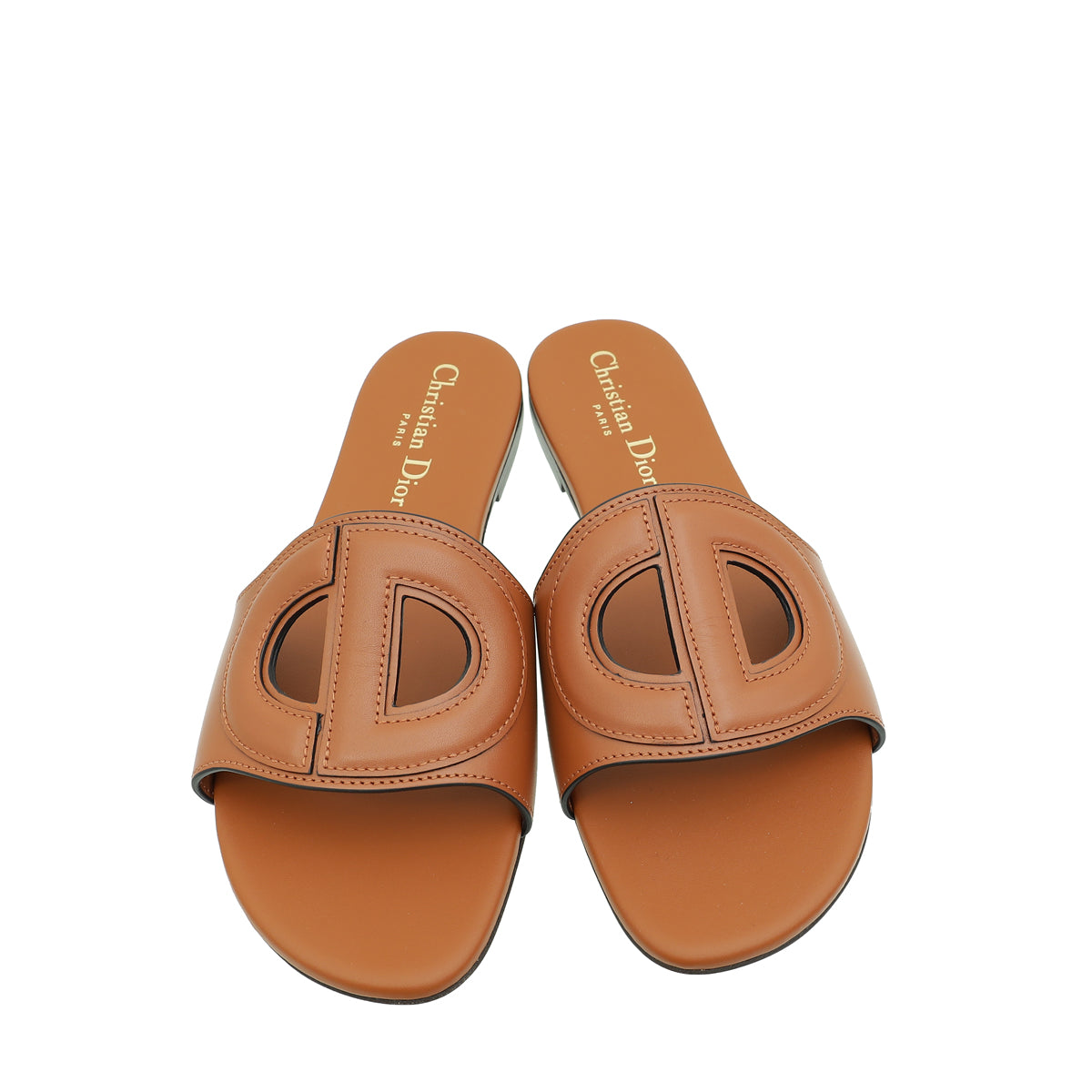 Christian Dior Dark Tan D-Club Slide Sandal 36