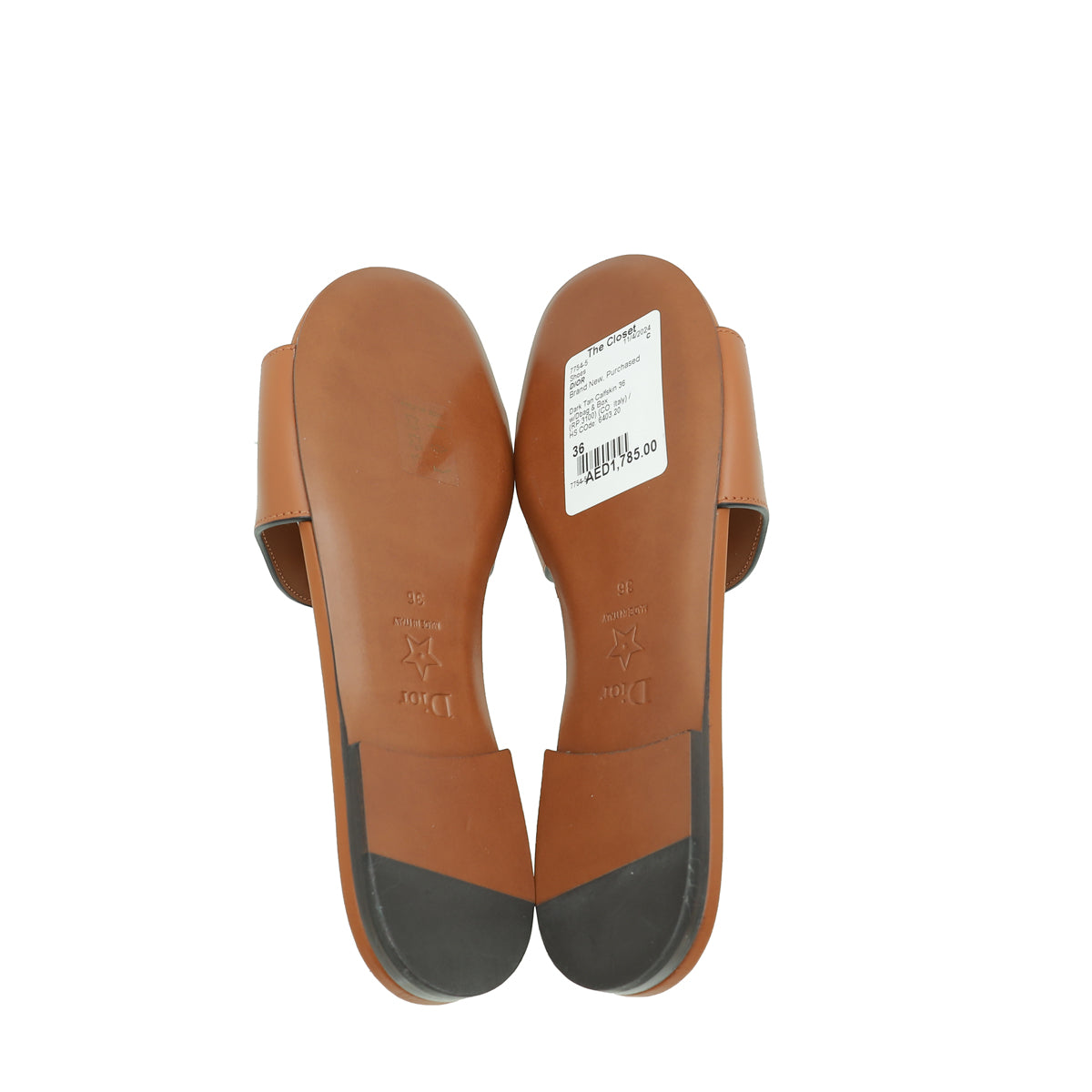 Christian Dior Dark Tan D-Club Slide Sandal 36