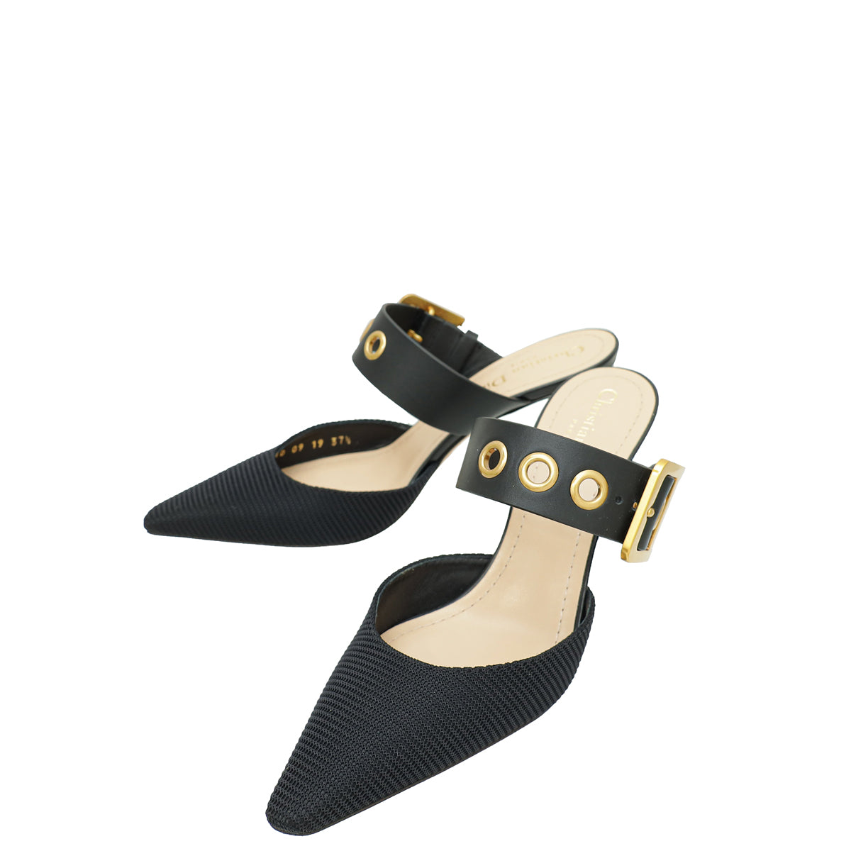 Christian Dior Black D-Dior Heeled Mule 37.5-Christian Dior-THE CLOSET